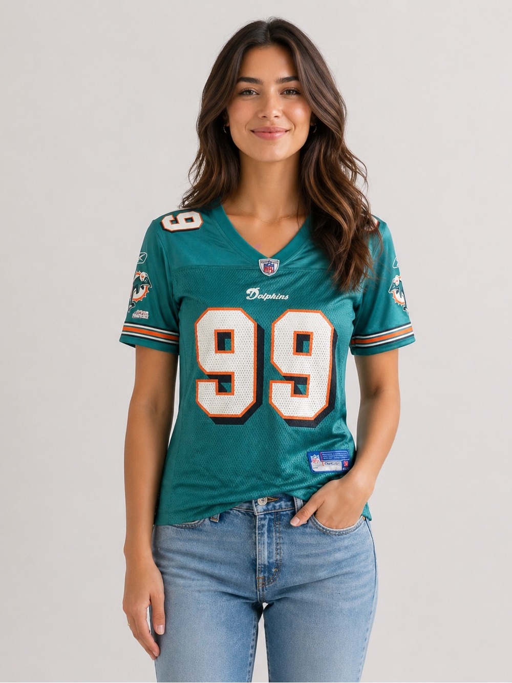 NWOT Women’s Miami Dolphins #99 Taylor NFL Reebok Jersey size Small